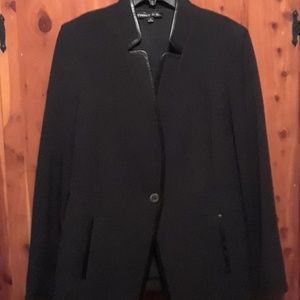 Preston & York Black Leather Trim Blazer